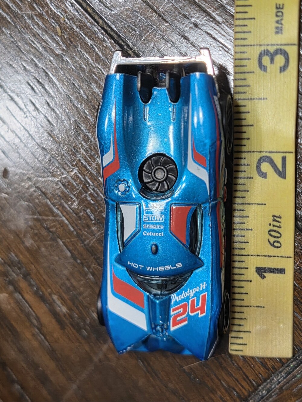2007 Mattel Hotwheels 1186 Prototype H 24 1/64 Diecast Car Toy metallic blue - Picture 11 of 16